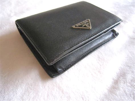 prada black saffiano leather bifold wallet|prada odette saffiano.